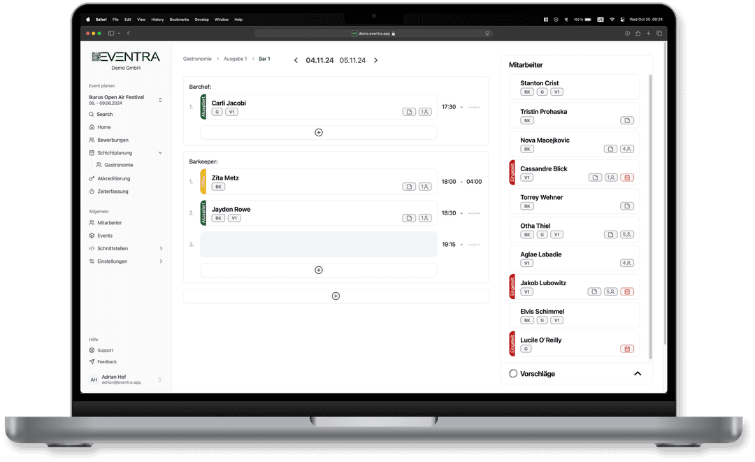 Drag-and-Drop Planung